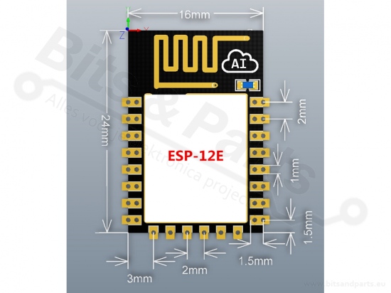 ESP8266 WiFi module Serial WiFi ESP-12E with antenna on PCB